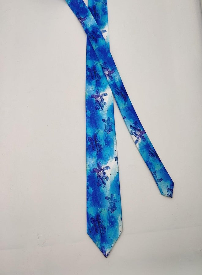 Giinly Hawaiian Sea Turtle Beach Mens Ties Funny Long Neckties For Men Big And Tall, 61'' Xl Neck Tie - Image 4
